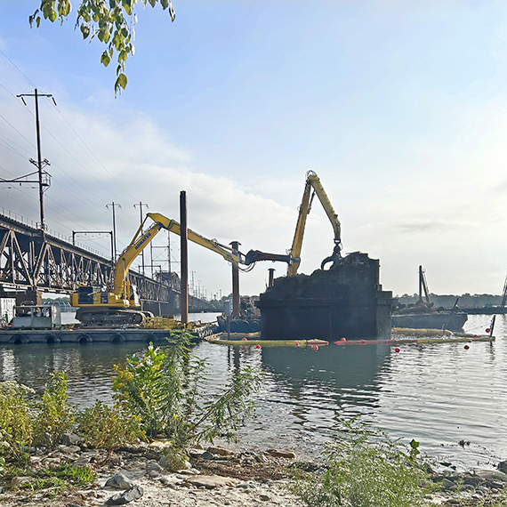 Susquehanna River Rail Bridge Project - Remnant Bridge Piers